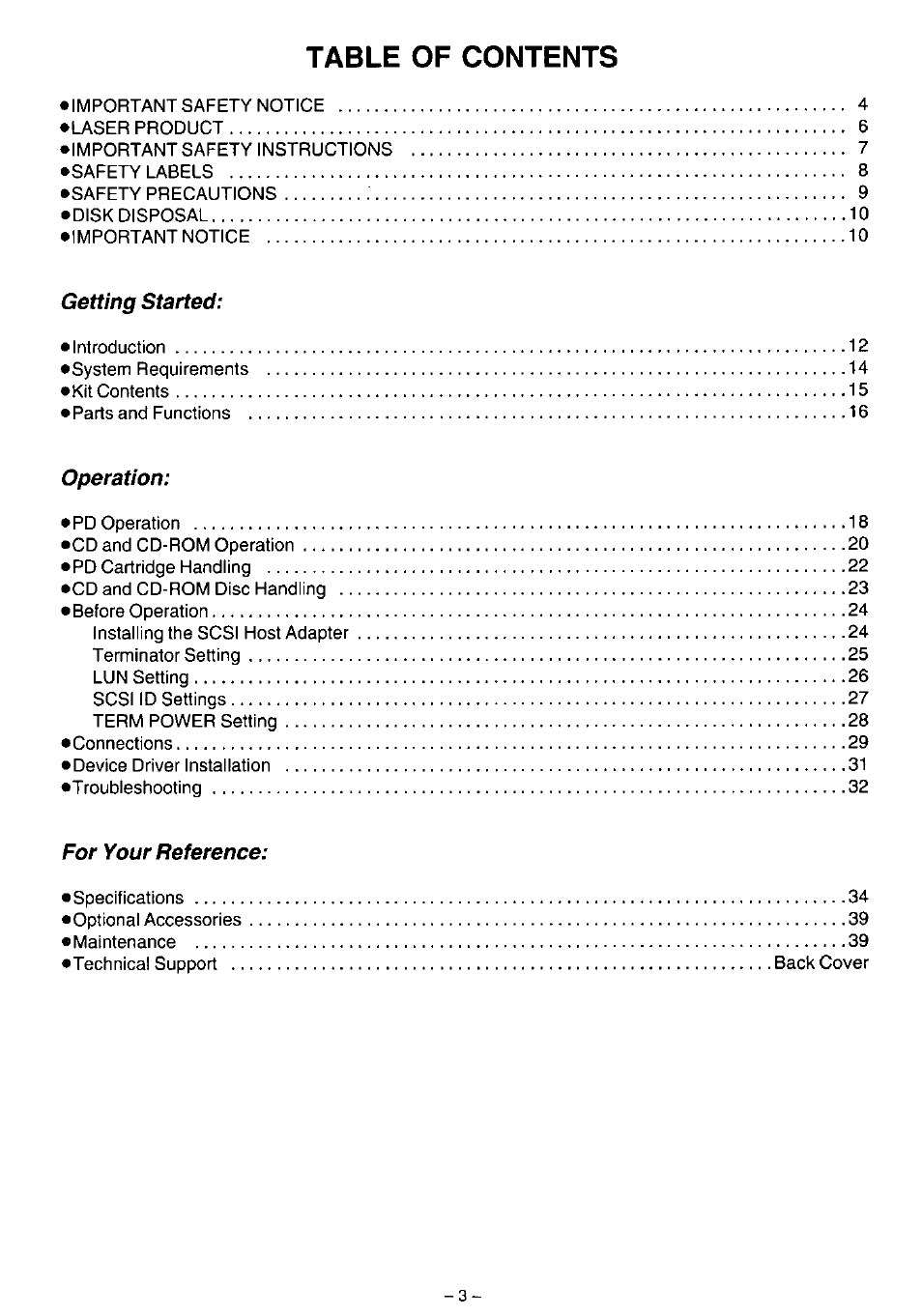 Panasonic LF-1004AB User Manual | Page 3 / 40