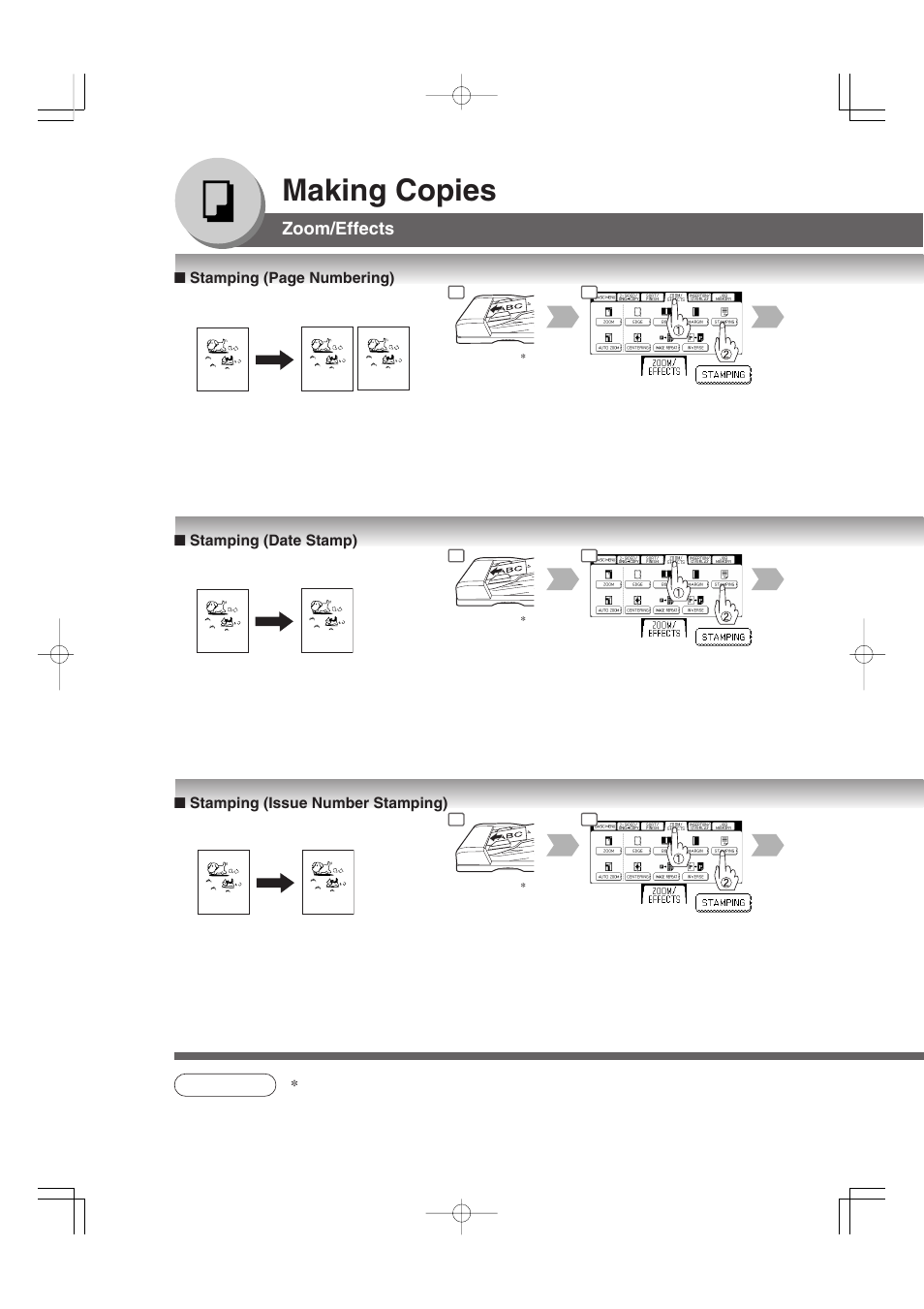 Making copies, Zoom/effects | Panasonic 4520 User Manual | Page 50 / 96