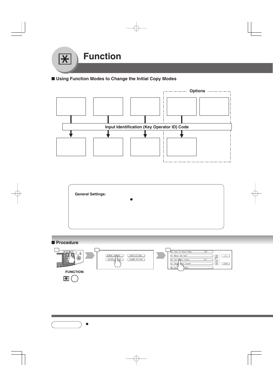 Function, Procedure | Panasonic 4520 User Manual | Page 58 / 96