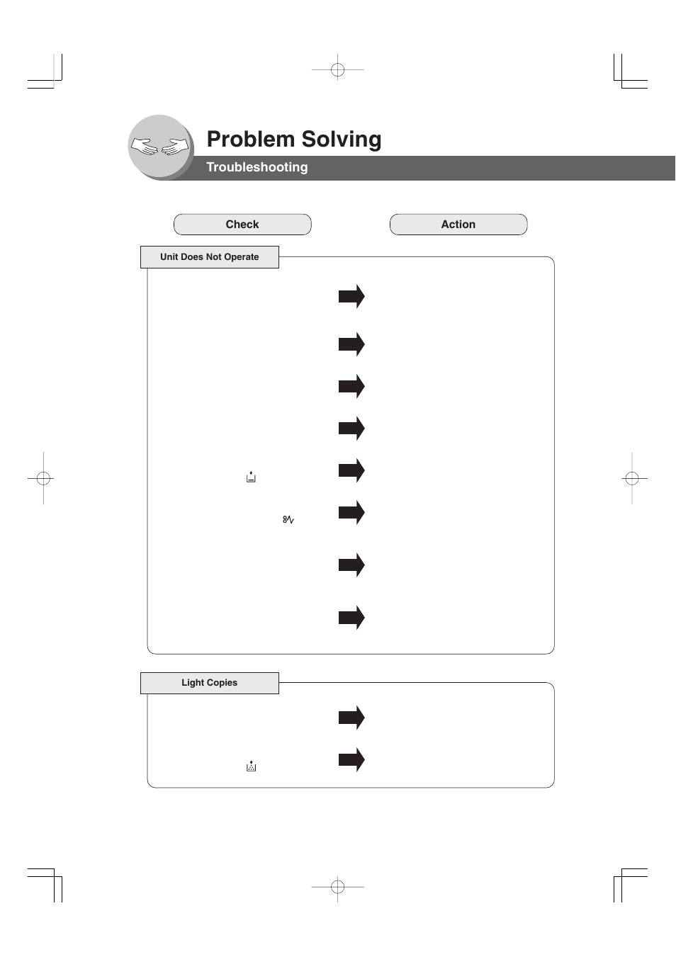 Problem solving, Troubleshooting | Panasonic 4520 User Manual | Page 82 / 96