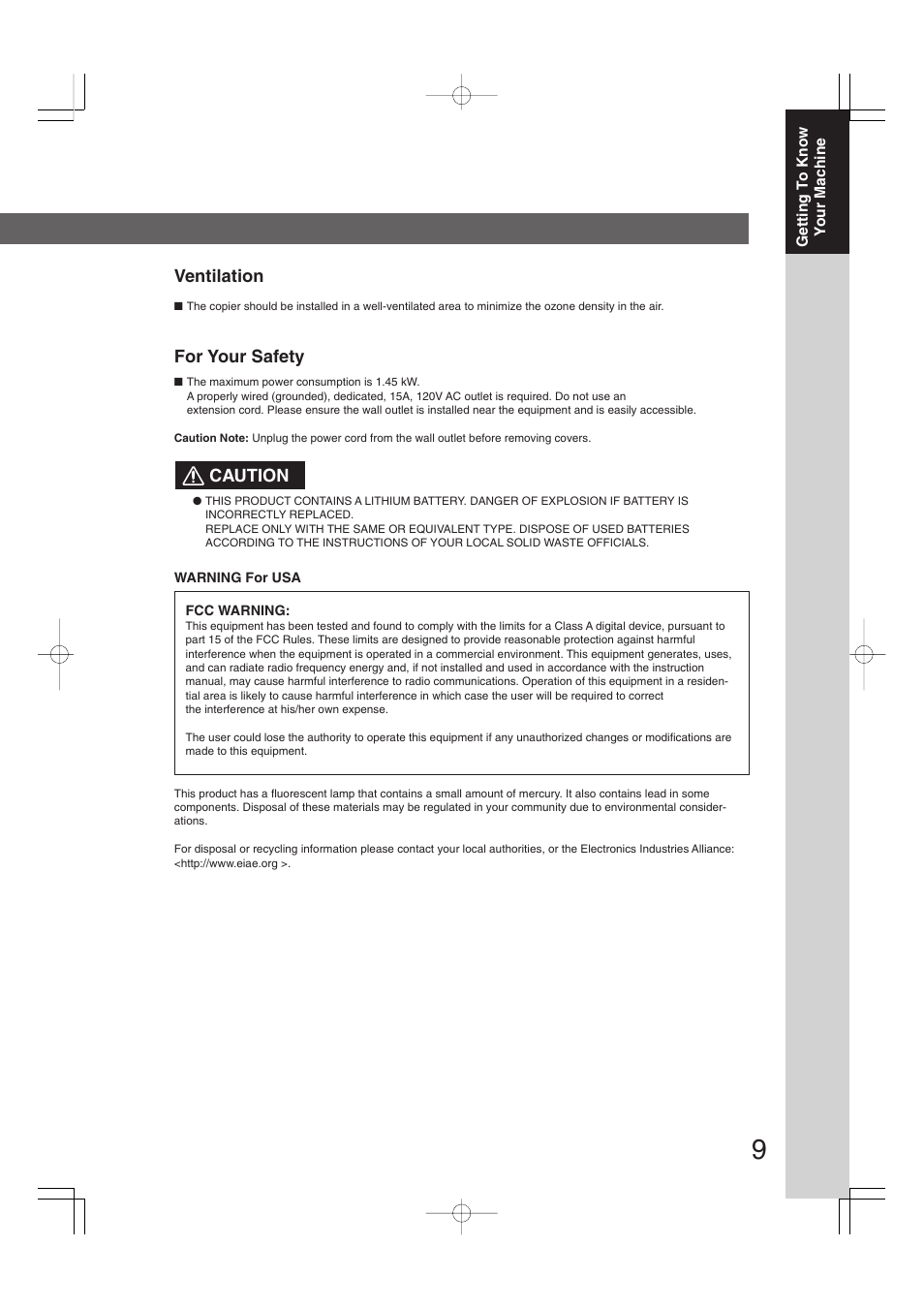 For your safety, Caution, Ventilation | Panasonic 4520 User Manual | Page 9 / 96