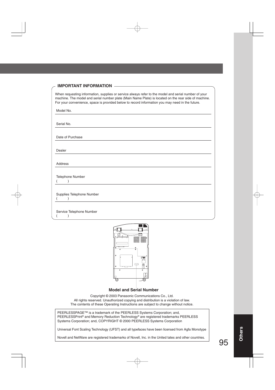 Panasonic 4520 User Manual | Page 95 / 96