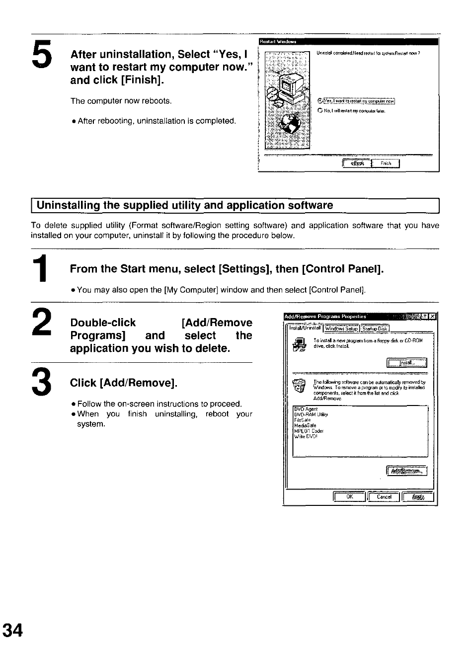 Double-click [add/remove, Click [add/remove | Panasonic LF-D102U User Manual | Page 34 / 40