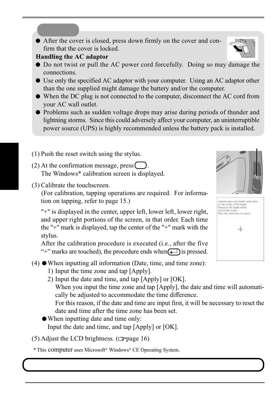 First-time operation | Panasonic CF-P1 User Manual | Page 12 / 40