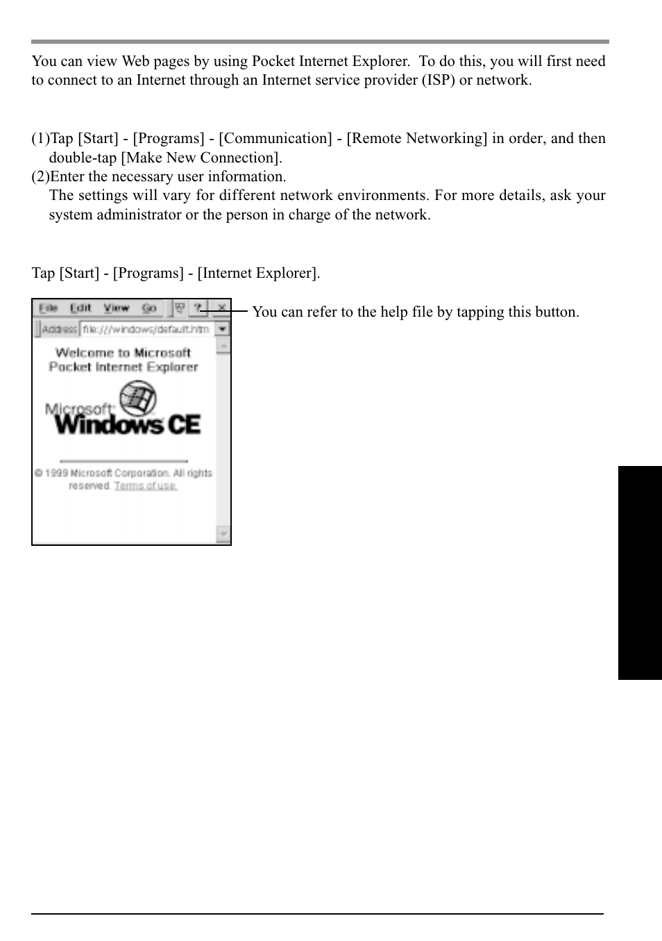 Pocket internet explorer | Panasonic CF-P1 User Manual | Page 23 / 40