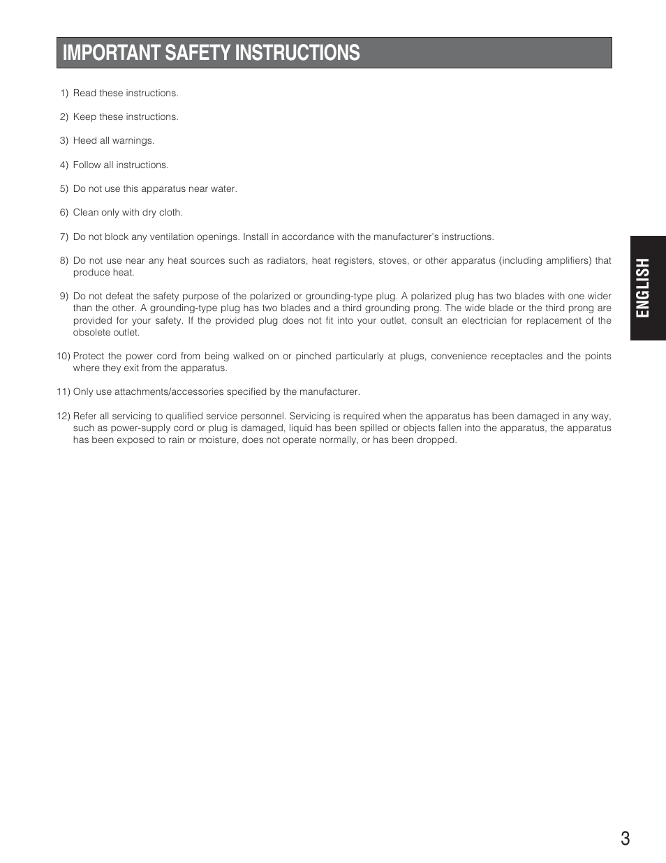 Important safety instructions, English | Panasonic BM-ET300AE User Manual | Page 3 / 35