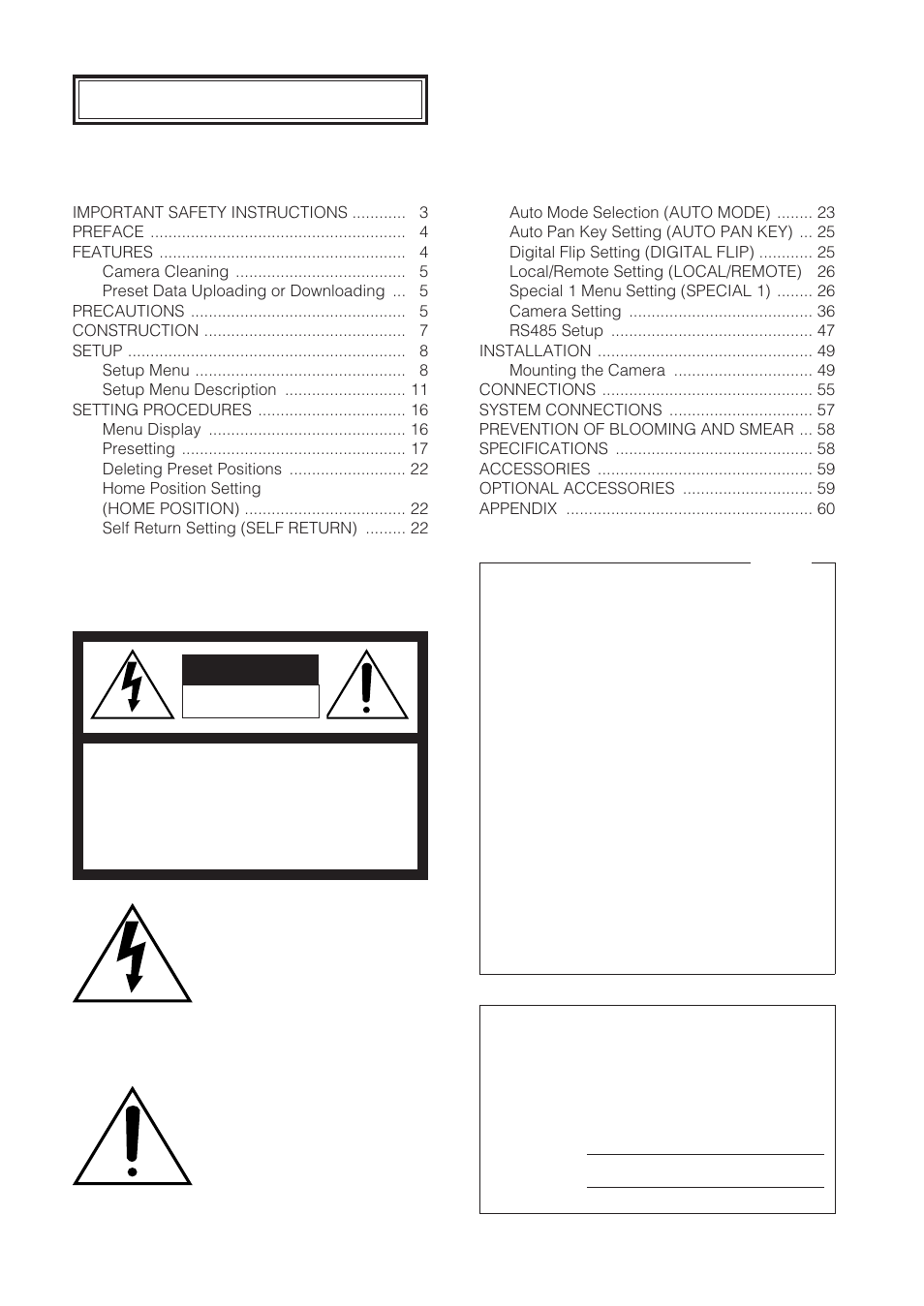 Panasonic WV-CW864 User Manual | Page 2 / 60