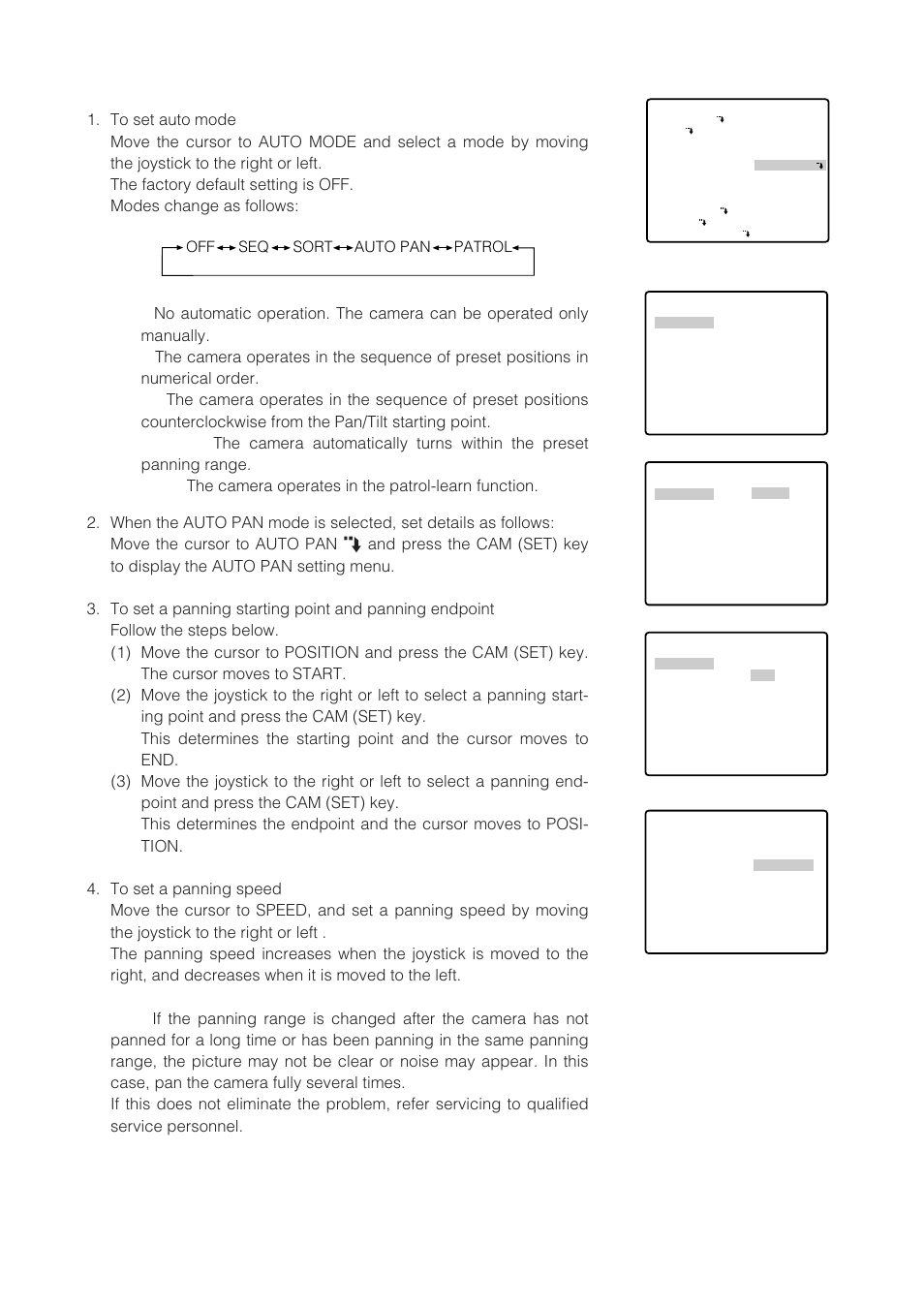 Auto mode selection (auto mode) | Panasonic WV-CW864 User Manual | Page 22 / 60