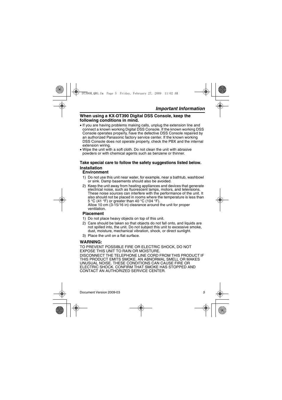 Panasonic KX-DT390 User Manual | Page 5 / 8