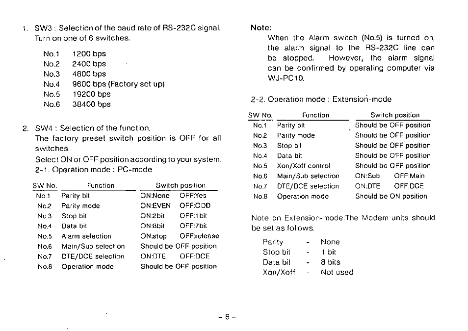 Panasonic WJ-PC10 User Manual | Page 10 / 24