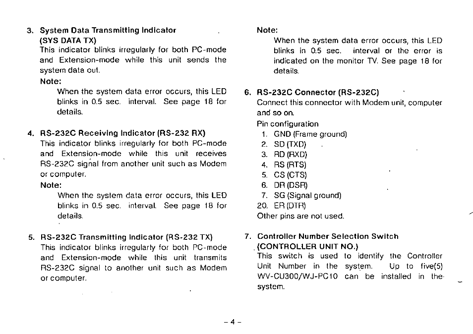 Panasonic WJ-PC10 User Manual | Page 6 / 24