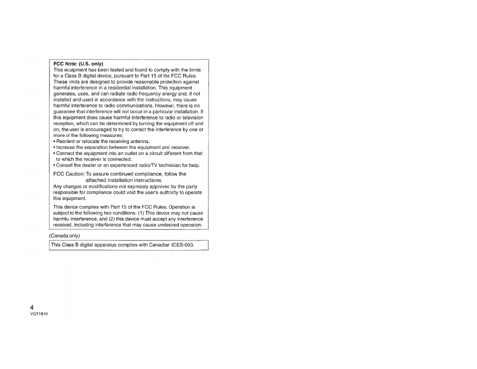 Fcc note: (u.s. only) | Panasonic LUMIX DMW-FL360 User Manual | Page 4 / 60