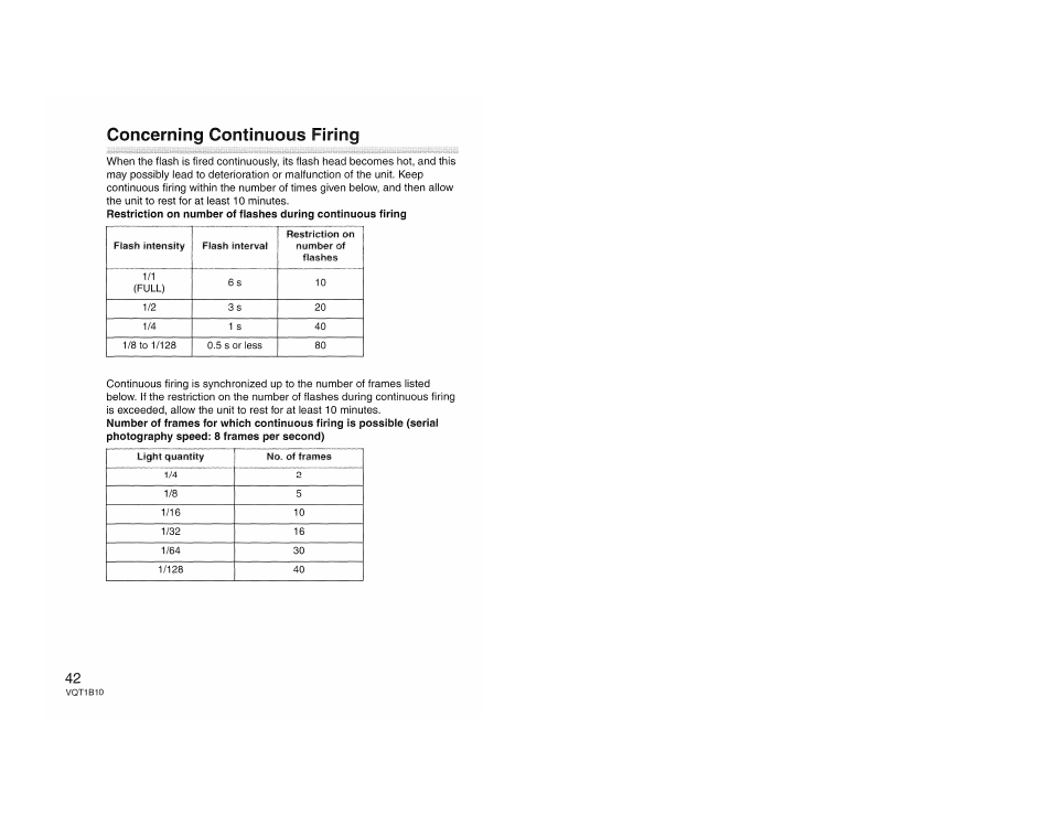 Concerning continuous firing | Panasonic LUMIX DMW-FL360 User Manual | Page 42 / 60