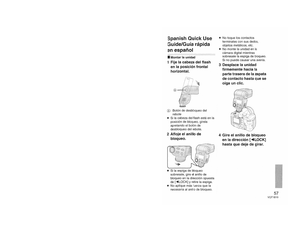 Spanish quick use quide/guia rápida en españoi, Spanish quick use guide/guia rápida en español, Horizontal | Panasonic LUMIX DMW-FL360 User Manual | Page 57 / 60