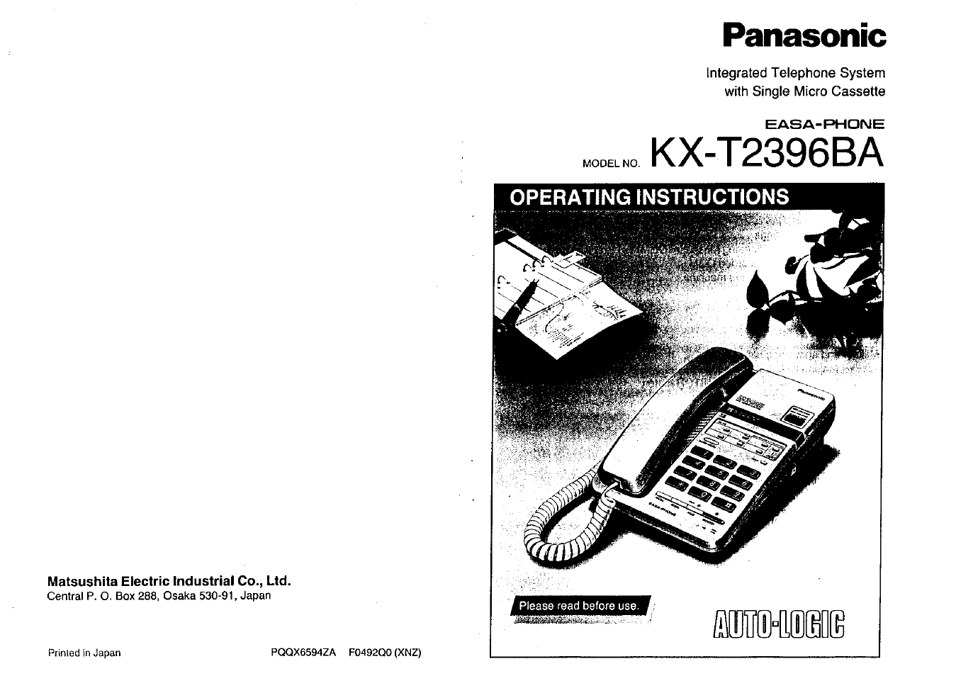 Panasonic KX-T2396BA User Manual | 24 pages