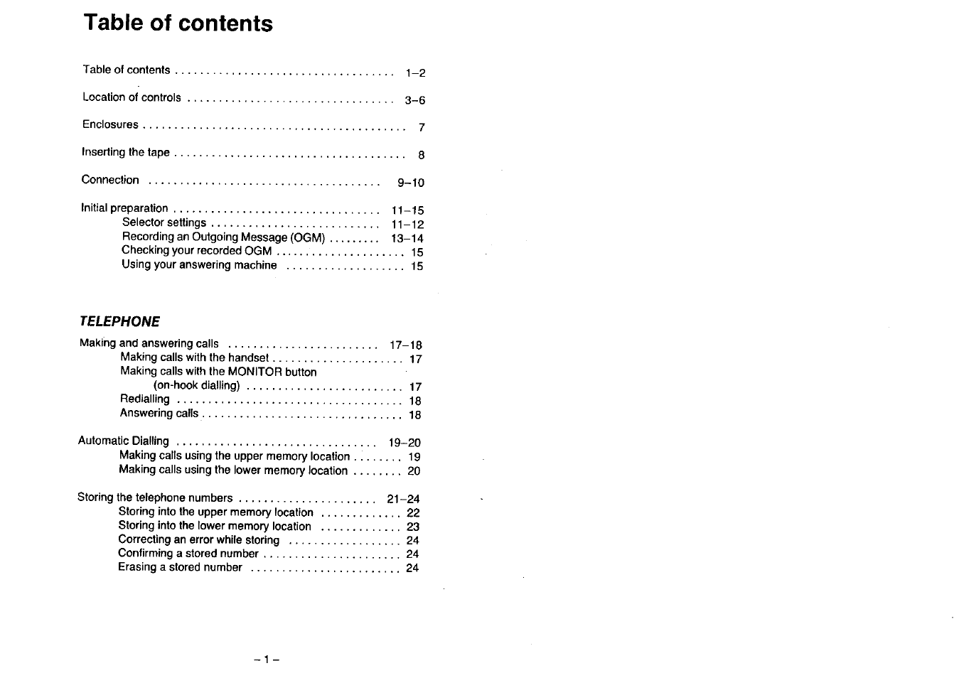 Panasonic KX-T2396BA User Manual | Page 2 / 24