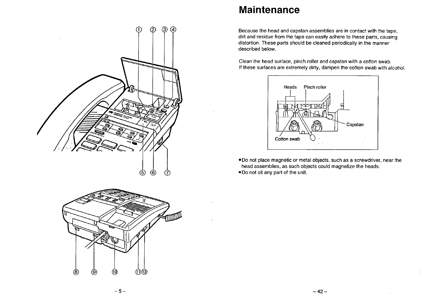 Maintenance | Panasonic KX-T2396BA User Manual | Page 6 / 24