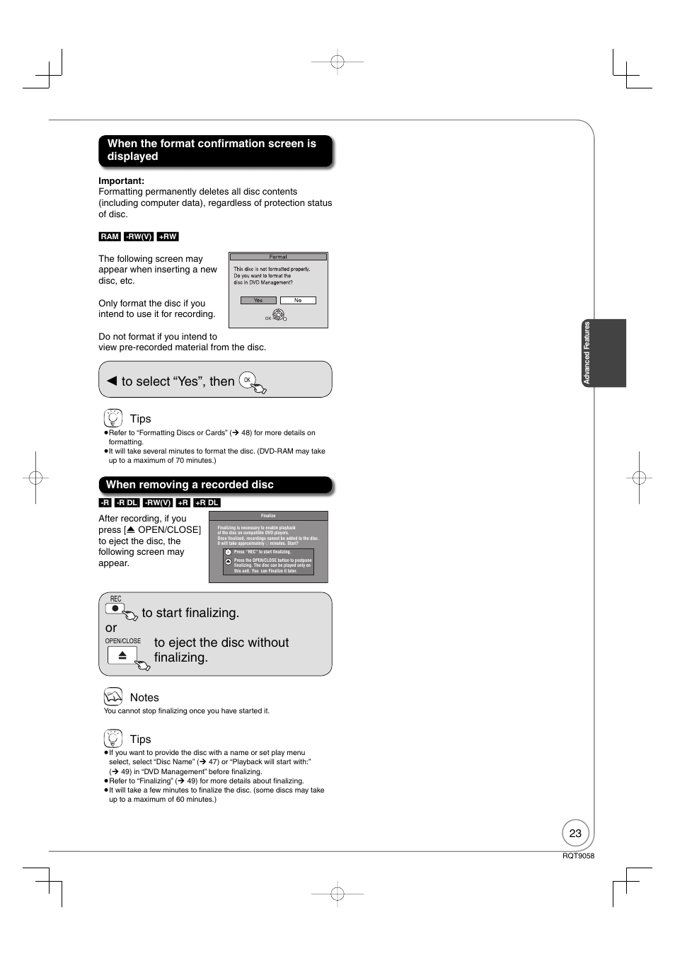 Tips | Panasonic DIGA DMR-EA38V User Manual | Page 23 / 92