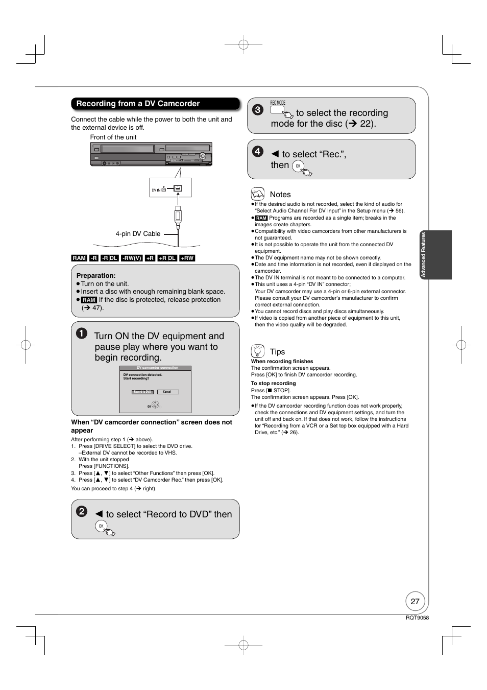 Panasonic DIGA DMR-EA38V User Manual | Page 27 / 92