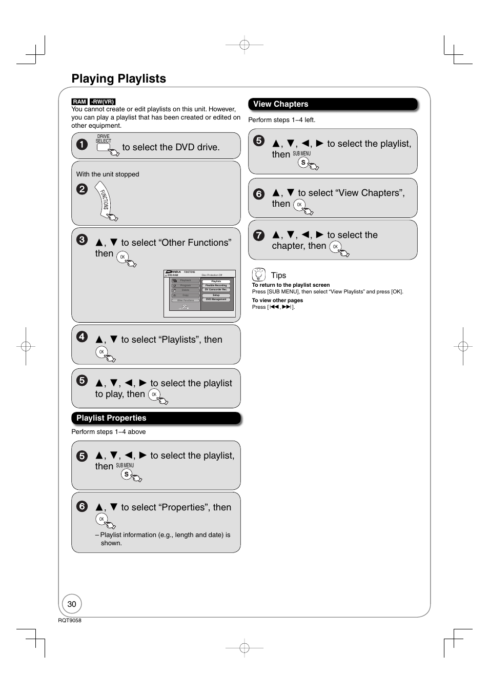 Playing playlists | Panasonic DIGA DMR-EA38V User Manual | Page 30 / 92