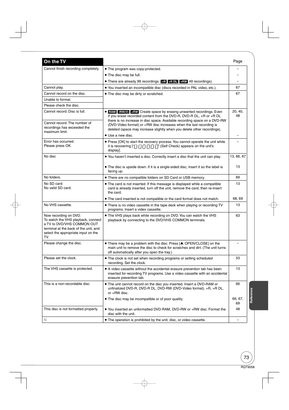 On the tv | Panasonic DIGA DMR-EA38V User Manual | Page 73 / 92