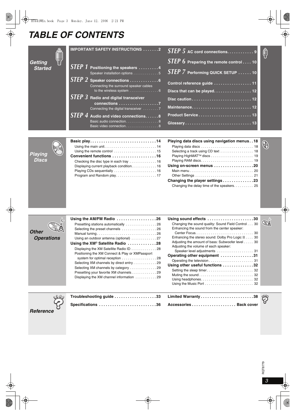 Panasonic SC-HT441W User Manual | Page 3 / 40