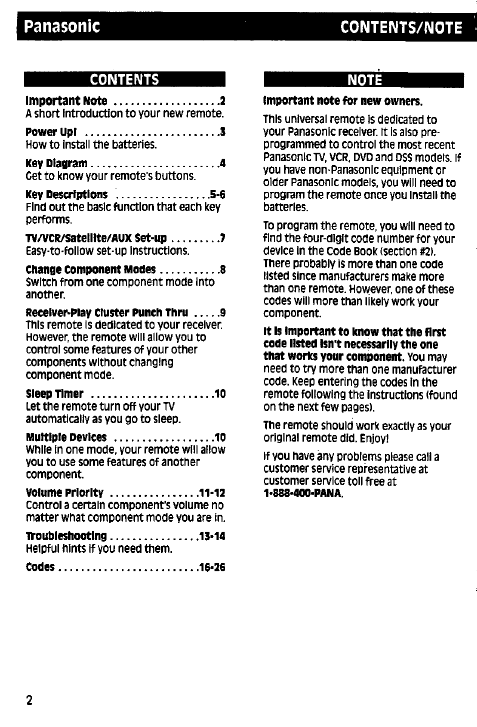 Panasonic RAK-P001 User Manual | Page 2 / 28