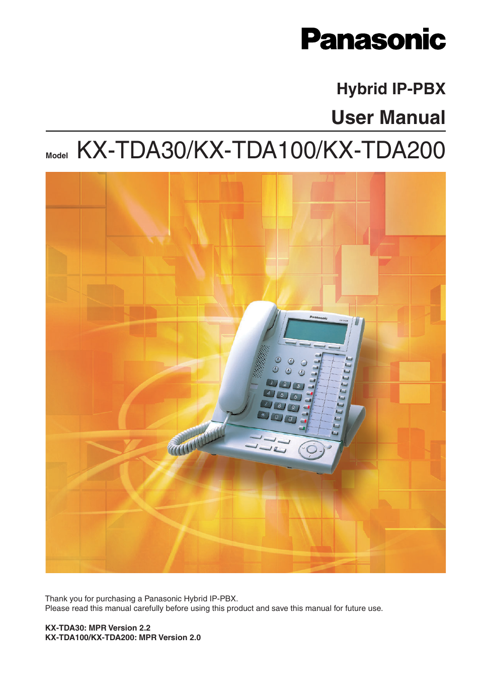 Panasonic HYBRID IP-PBX KX-TDA30 User Manual | 232 pages