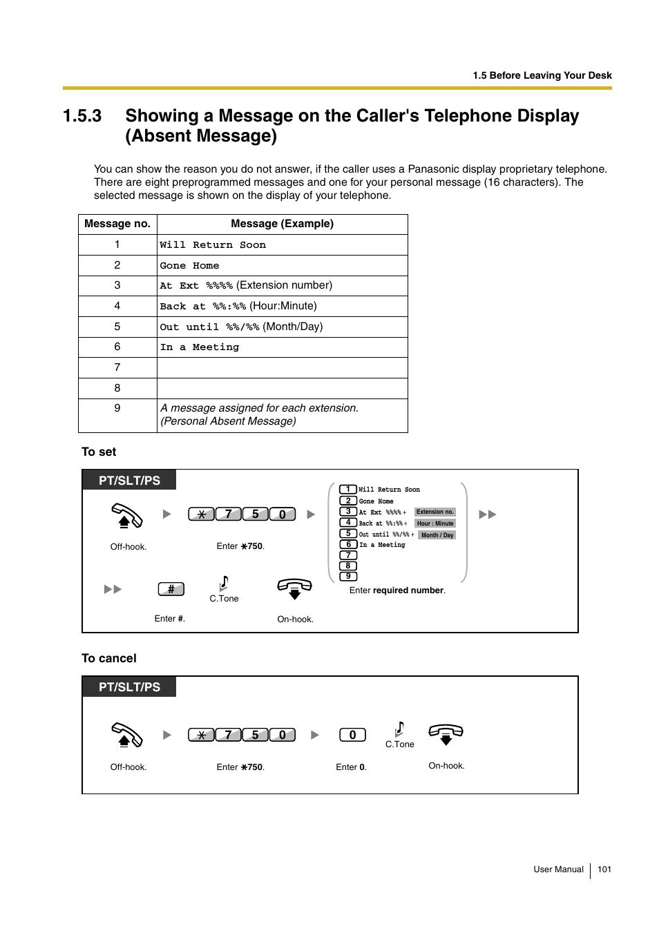 Pt/slt/ps | Panasonic HYBRID IP-PBX KX-TDA30 User Manual | Page 101 / 232