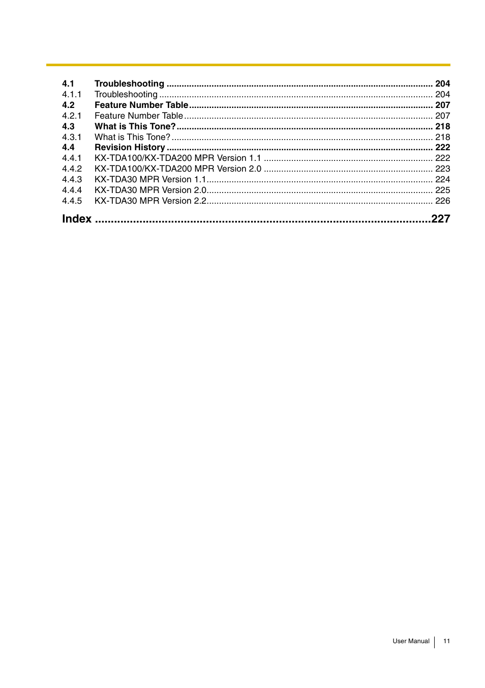 Index 227, Index | Panasonic HYBRID IP-PBX KX-TDA30 User Manual | Page 11 / 232