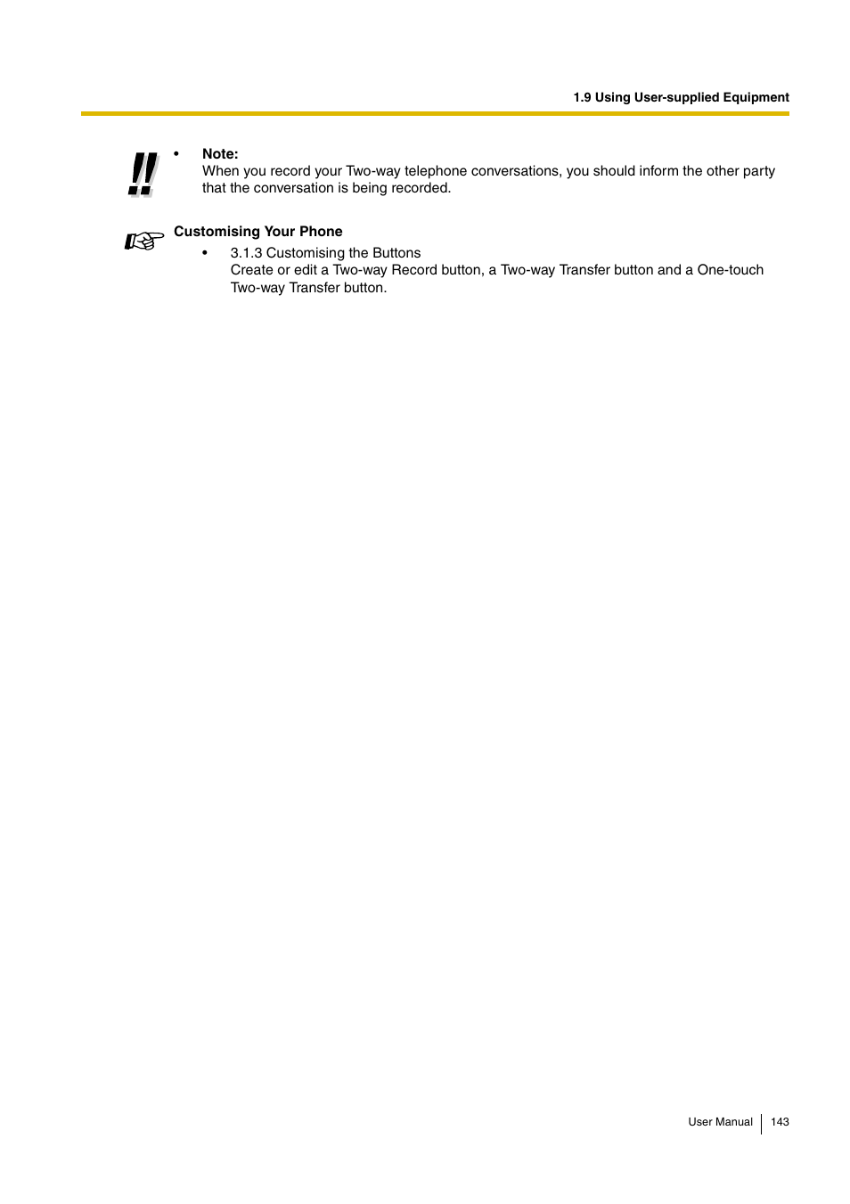 Panasonic HYBRID IP-PBX KX-TDA30 User Manual | Page 143 / 232