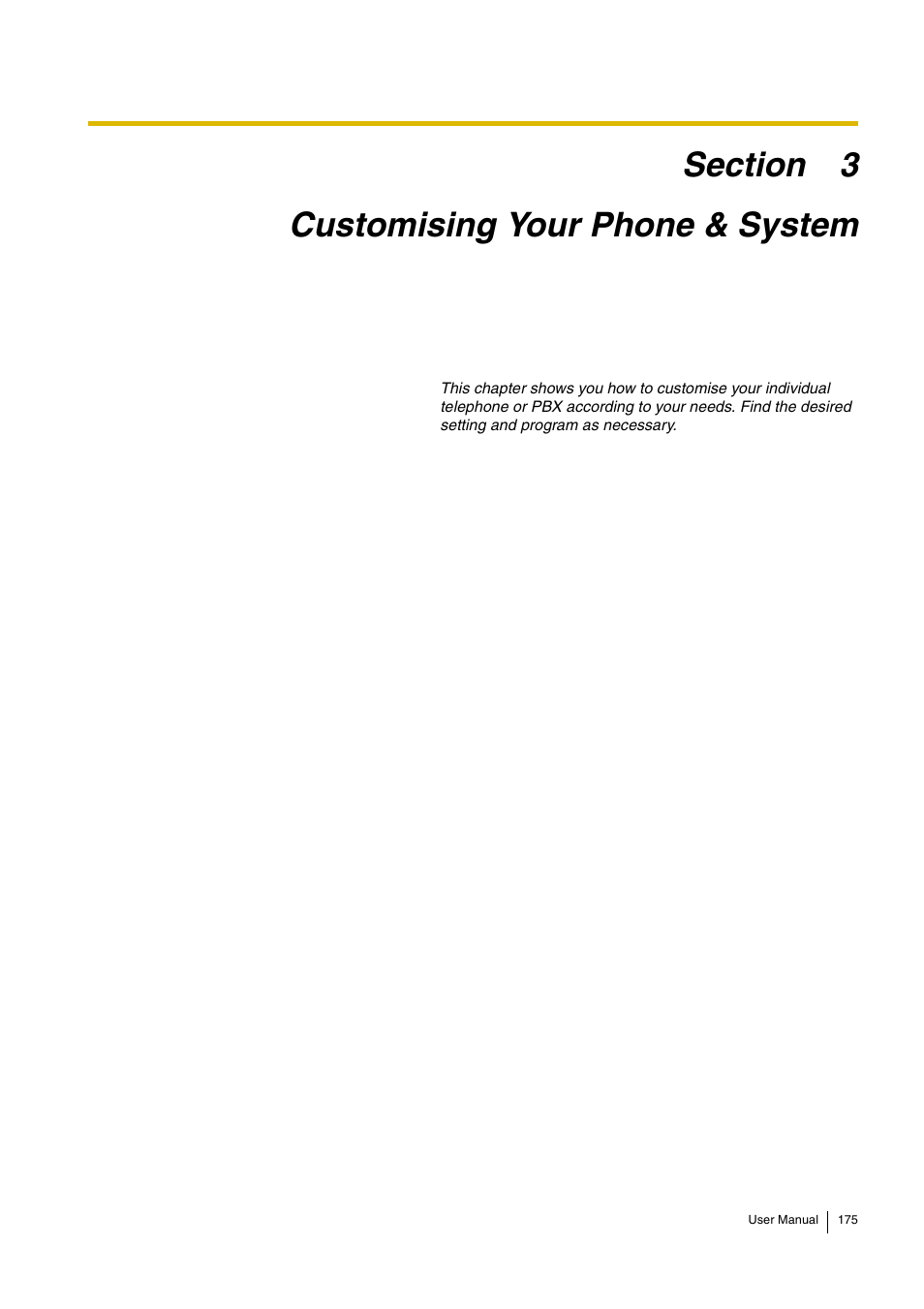 Customising your phone & system | Panasonic HYBRID IP-PBX KX-TDA30 User Manual | Page 175 / 232