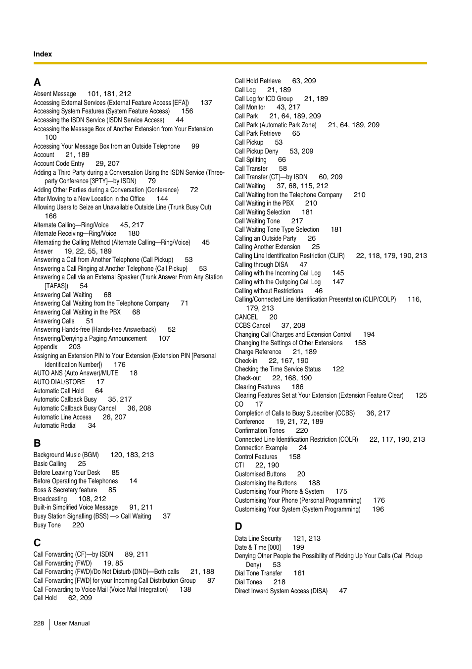 Panasonic HYBRID IP-PBX KX-TDA30 User Manual | Page 228 / 232