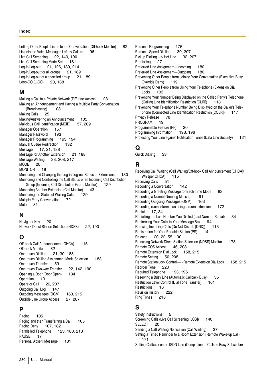 Panasonic HYBRID IP-PBX KX-TDA30 User Manual | Page 230 / 232