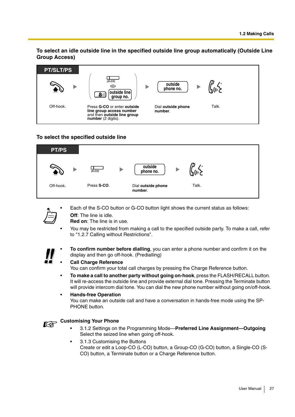 Pt and slt pt/slt/ps, Pt and pt/ps | Panasonic HYBRID IP-PBX KX-TDA30 User Manual | Page 27 / 232