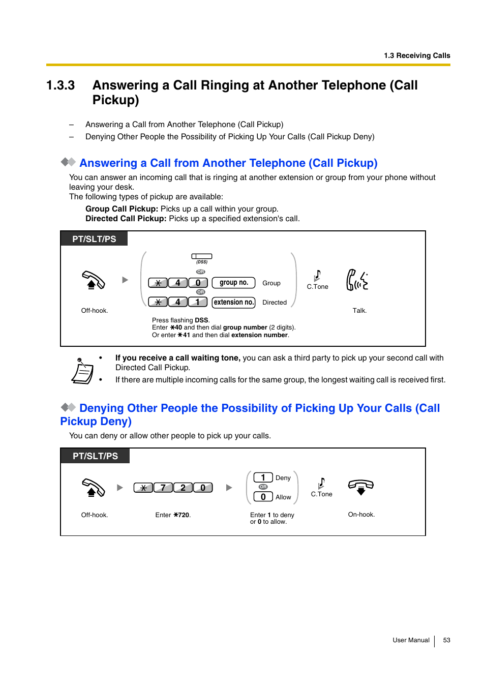 Pt/slt/ps | Panasonic HYBRID IP-PBX KX-TDA30 User Manual | Page 53 / 232