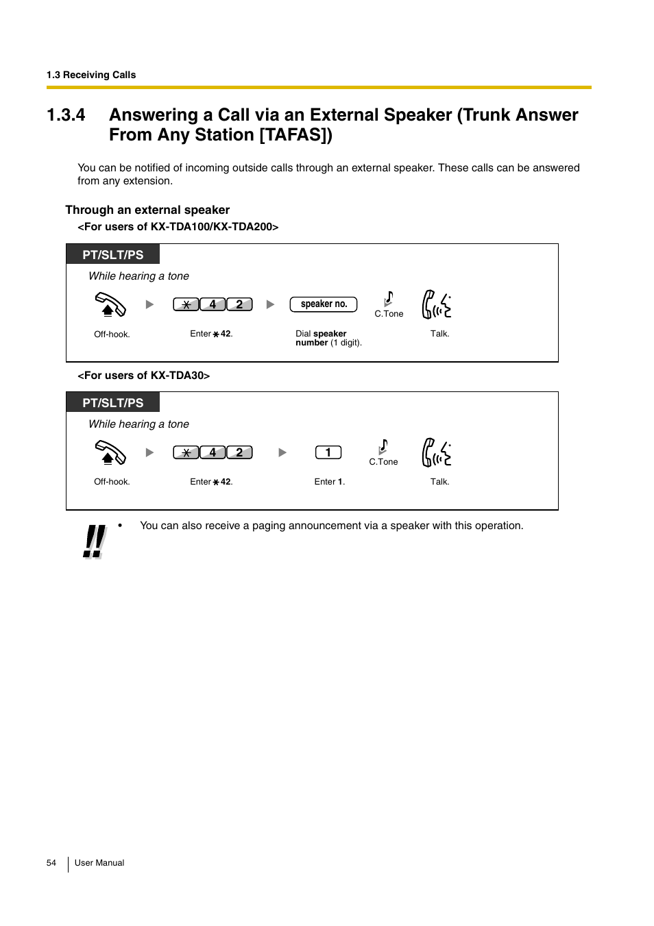 Panasonic HYBRID IP-PBX KX-TDA30 User Manual | Page 54 / 232