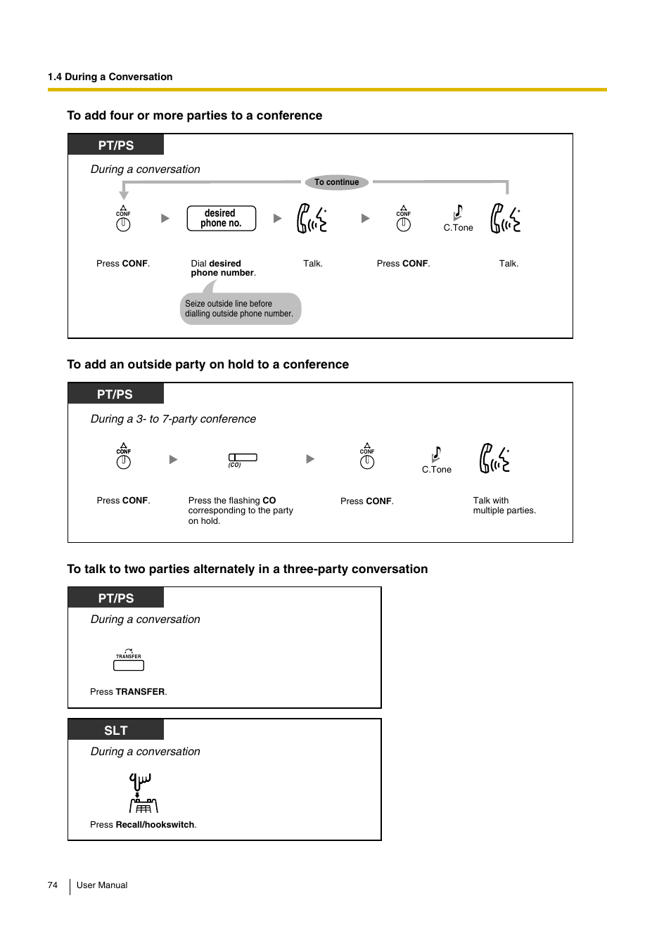 Pt/ps | Panasonic HYBRID IP-PBX KX-TDA30 User Manual | Page 74 / 232