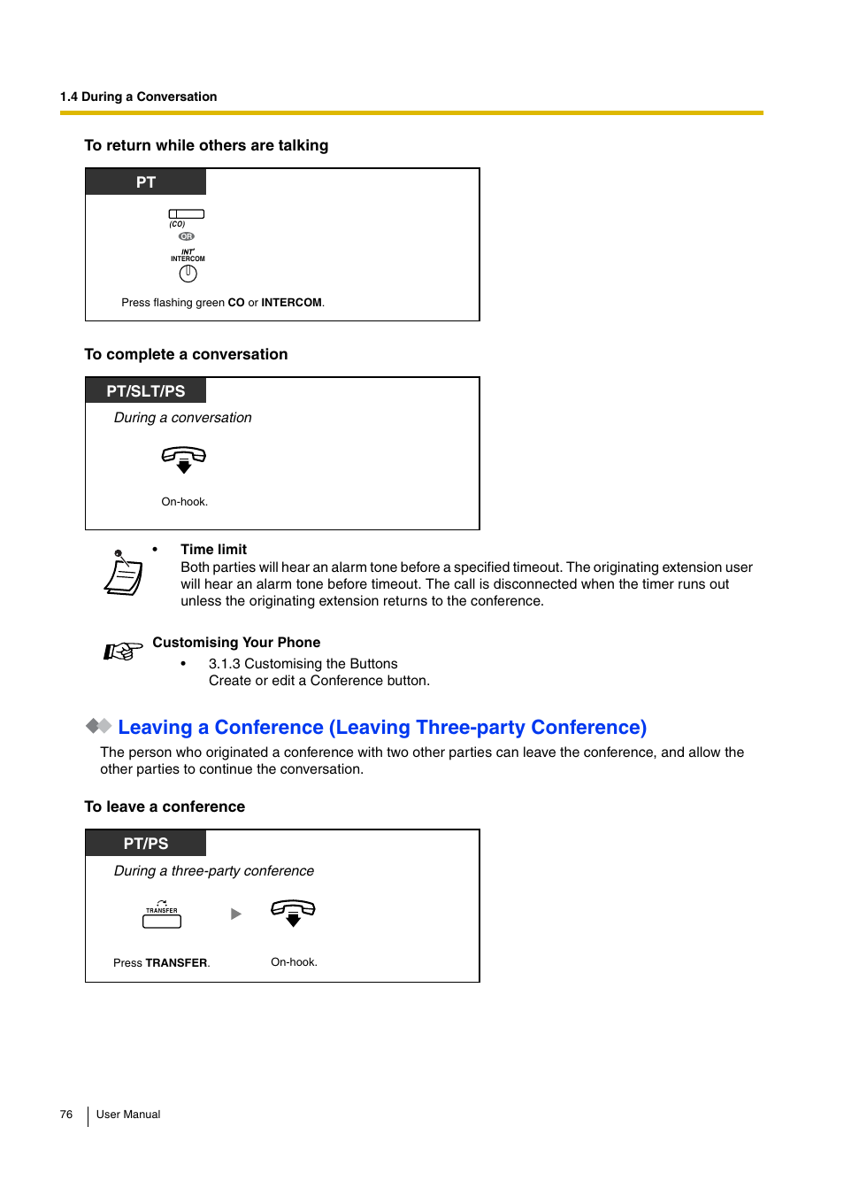 Pt/slt/ps, Pt/ps | Panasonic HYBRID IP-PBX KX-TDA30 User Manual | Page 76 / 232