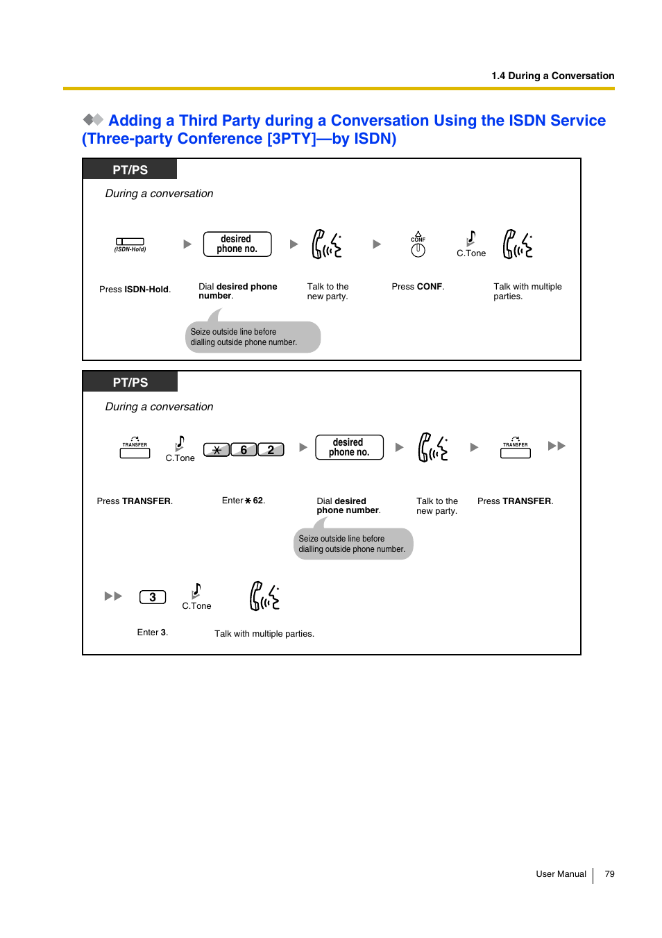 Pt/ps | Panasonic HYBRID IP-PBX KX-TDA30 User Manual | Page 79 / 232