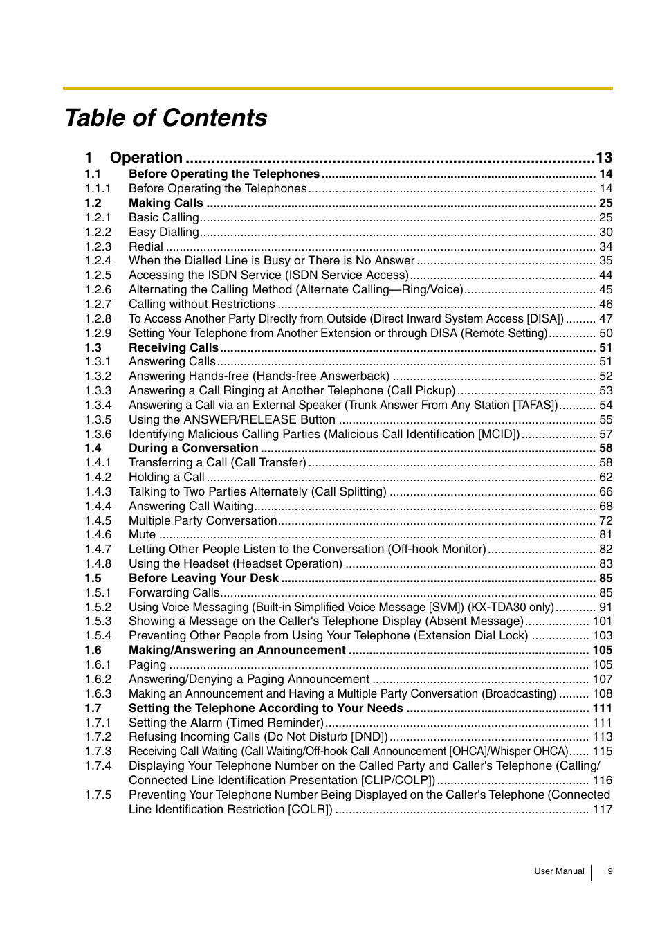 Panasonic HYBRID IP-PBX KX-TDA30 User Manual | Page 9 / 232