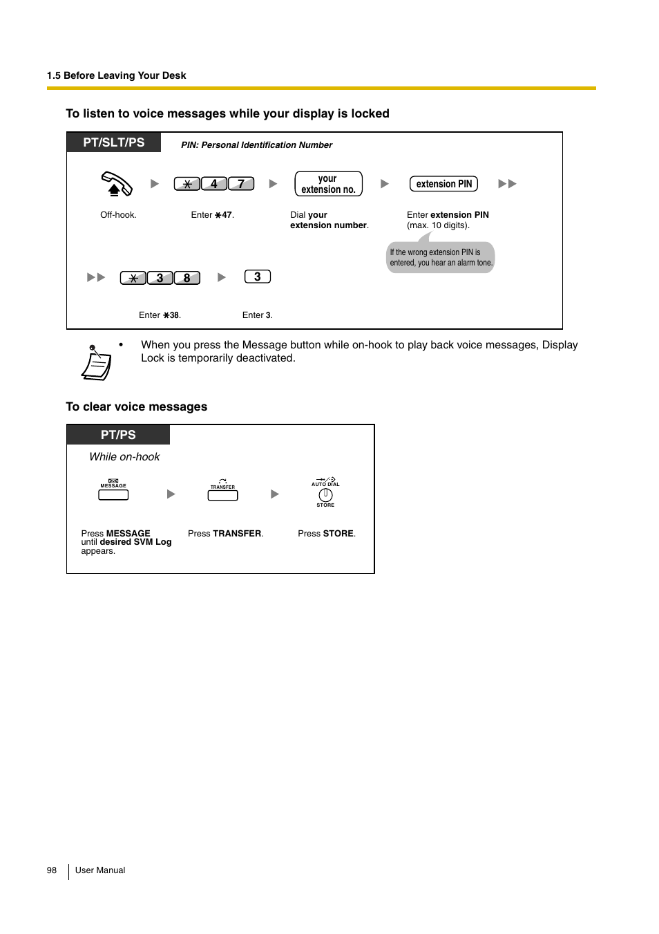 Pt/ps, Pt/slt/ps 7 4 | Panasonic HYBRID IP-PBX KX-TDA30 User Manual | Page 98 / 232