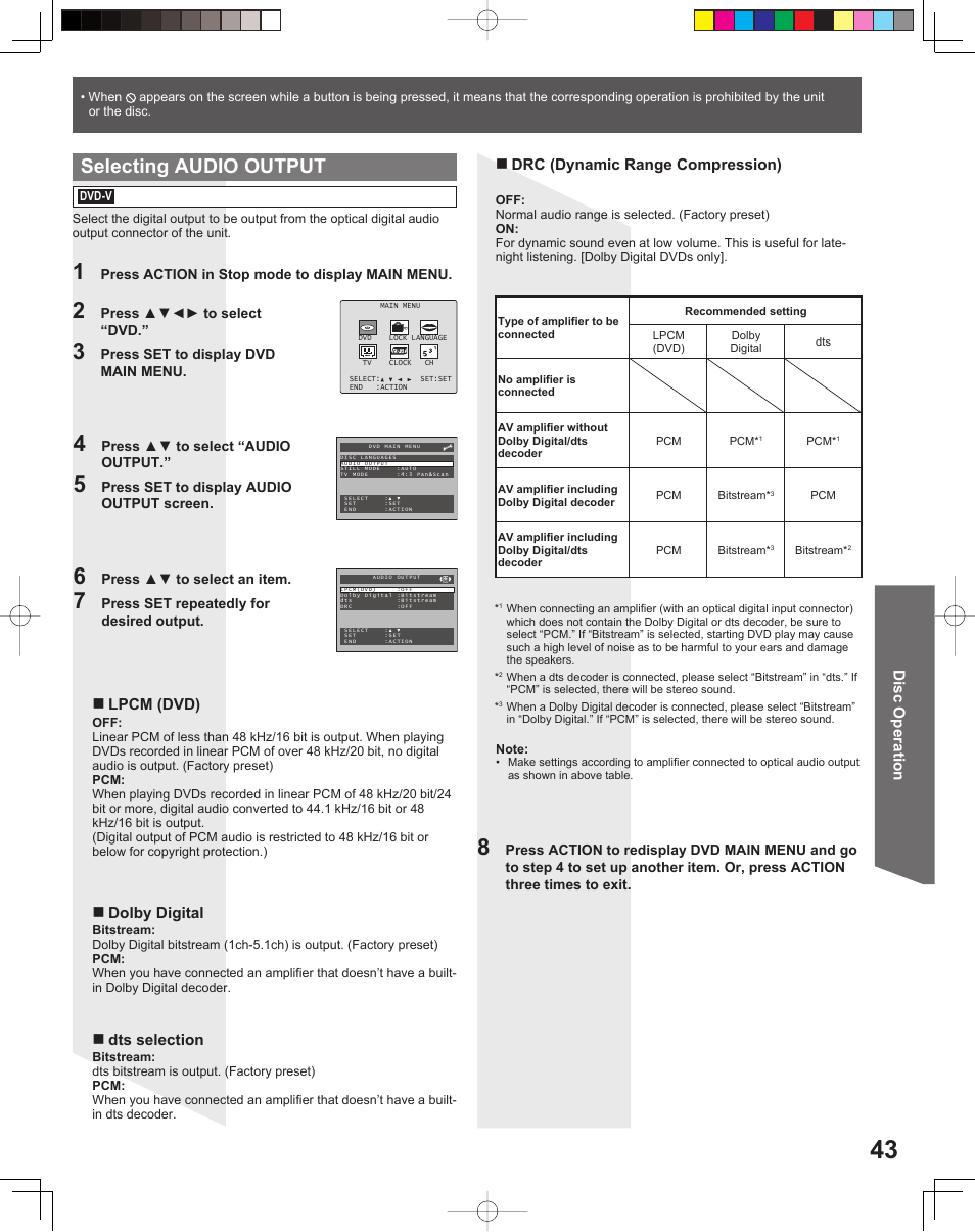 Selecting audio output | Panasonic PV-27DF5 User Manual | Page 43 / 56