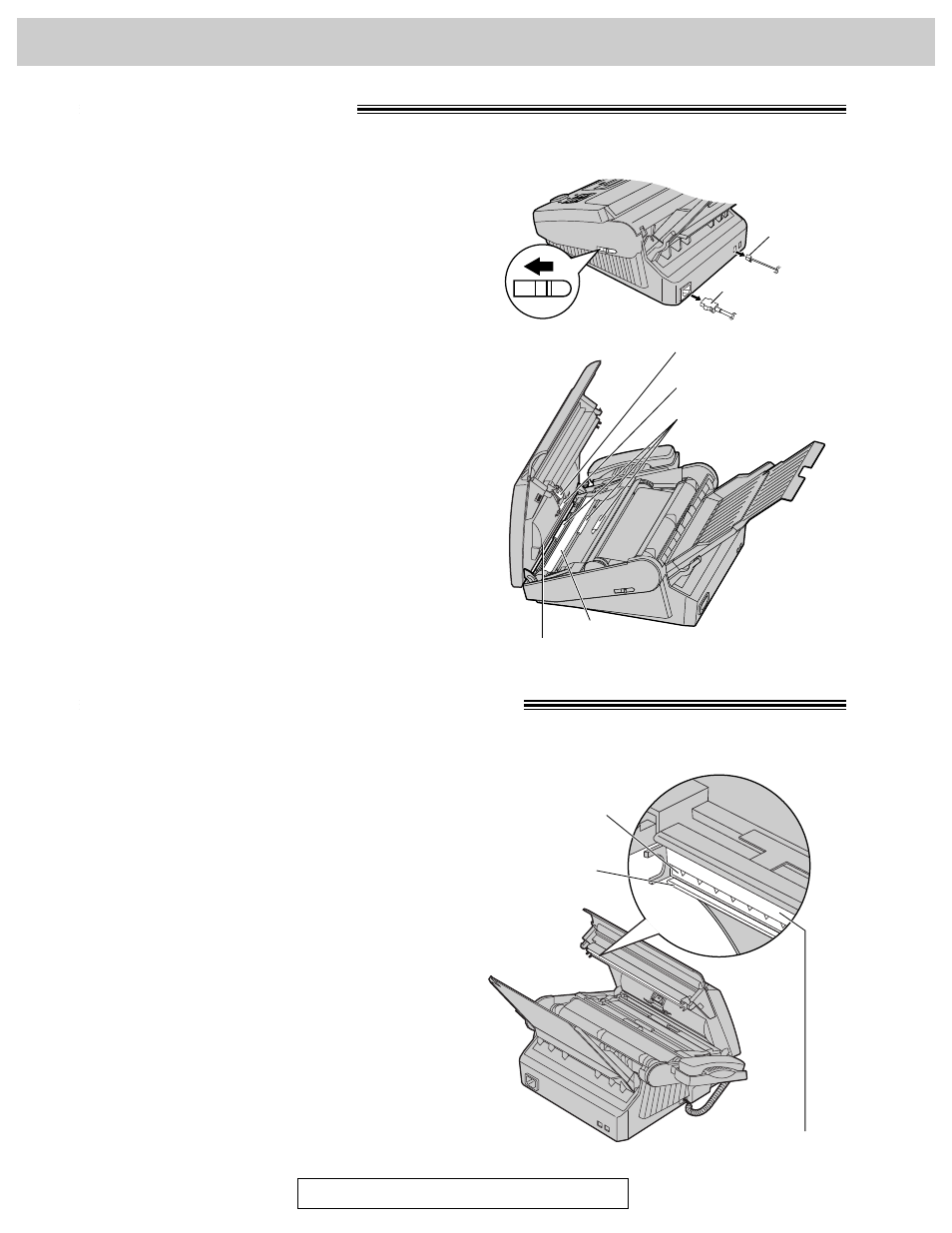 Cleaning, Document feeder, Thermal head and black bar | Panasonic KX-FP250 User Manual | Page 90 / 112