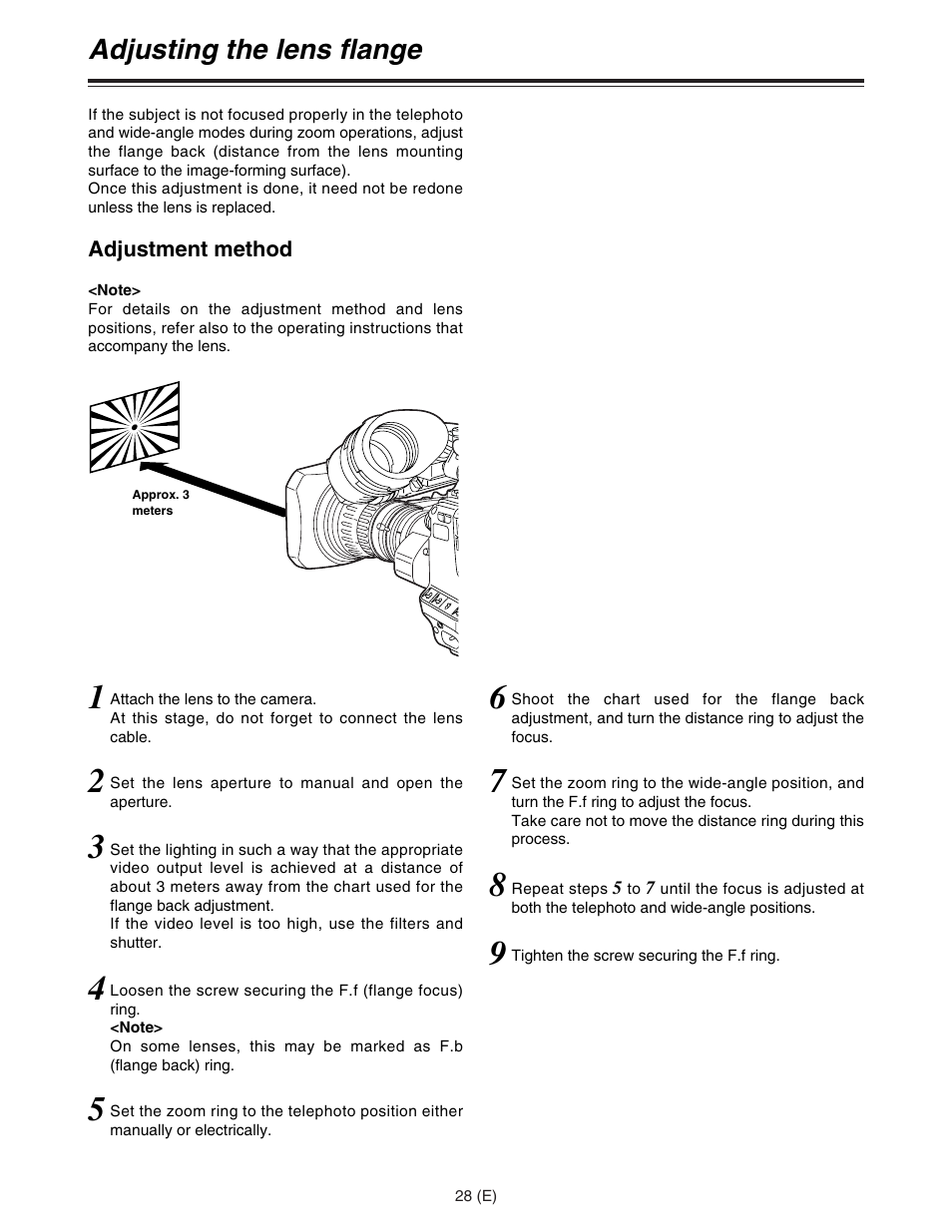 Adjusting the lens flange | Panasonic AJ-HDC27FE User Manual | Page 28 / 136