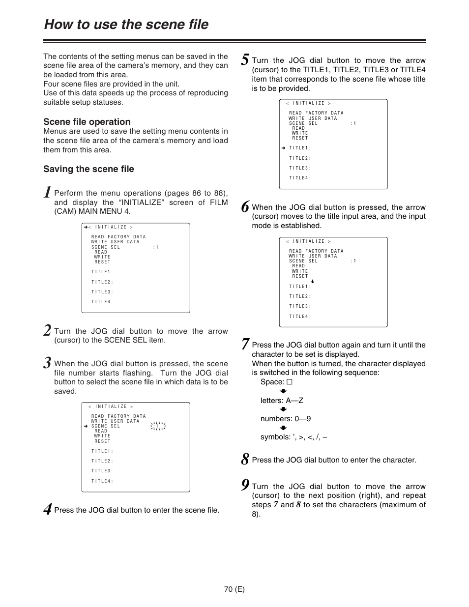 How to use the scene file | Panasonic AJ-HDC27FE User Manual | Page 70 / 136