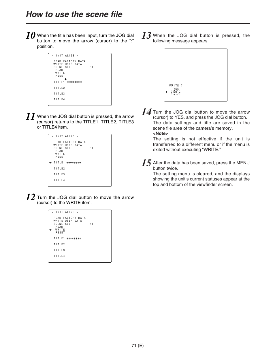How to use the scene file | Panasonic AJ-HDC27FE User Manual | Page 71 / 136