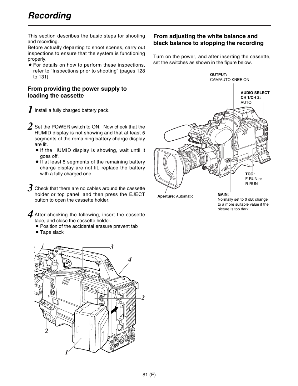 Recording | Panasonic AJ-HDC27FE User Manual | Page 81 / 136