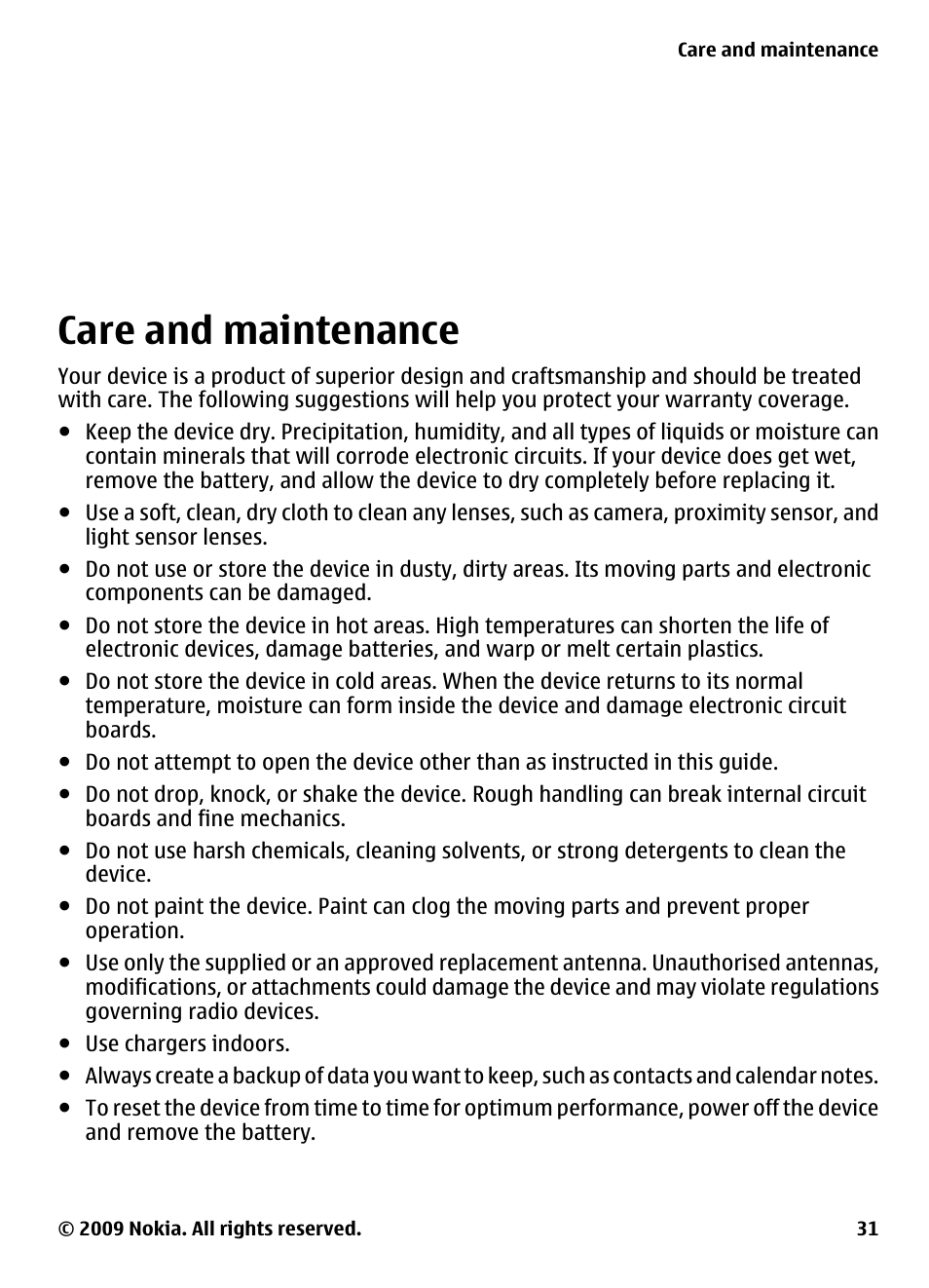 What if your battery is not authentic, Care and maintenance | Nokia 2700 Classic User Manual | Page 31 / 37