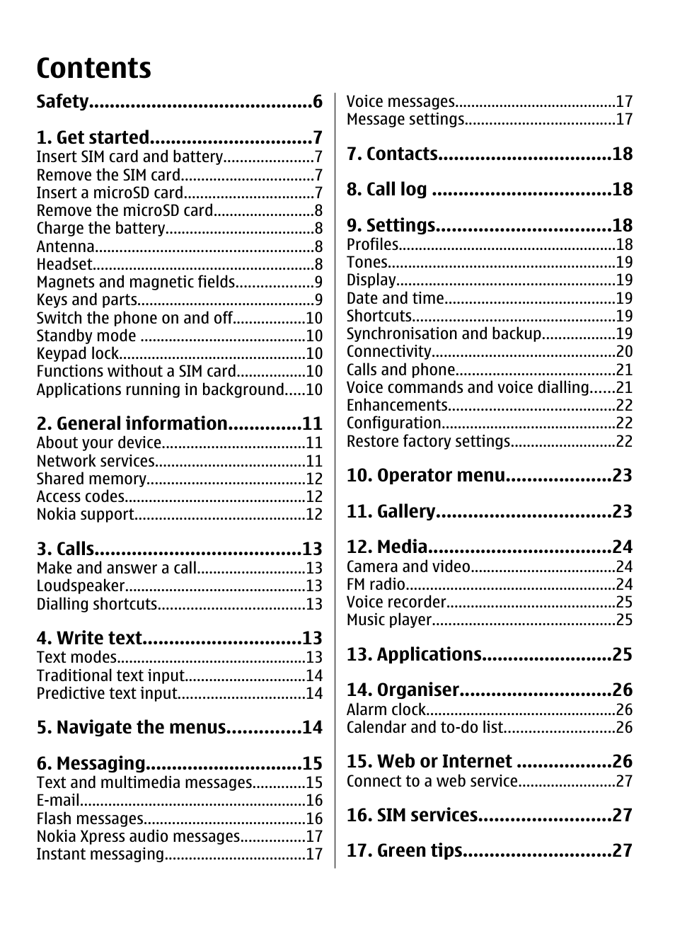 Nokia 2700 Classic User Manual | Page 4 / 37